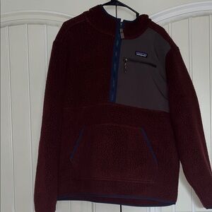 Patagonia Maroon Fleece with Charcoal Accent